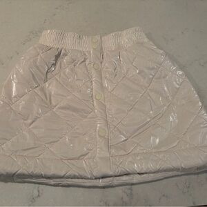 Athleta Girls Quilted Cream Skirt with Fleece Lining